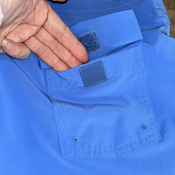 Lands’ End 🏄🏻‍♀️ Board Shorts 🩳 in French Blue Tie Waist Secure Back Pocket - Picture 7 of 17